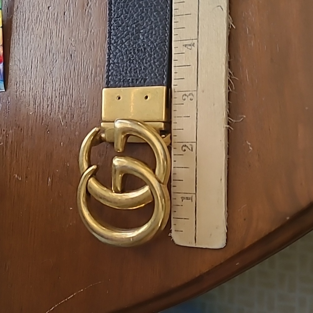 Gucci Black Belt with Gold Buckle - Picture 6 of 11